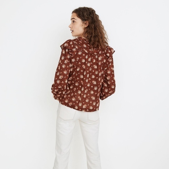 Madewell Ladder-Trim Ruffle Top in Homestead Bouquet - Picture 2 of 6